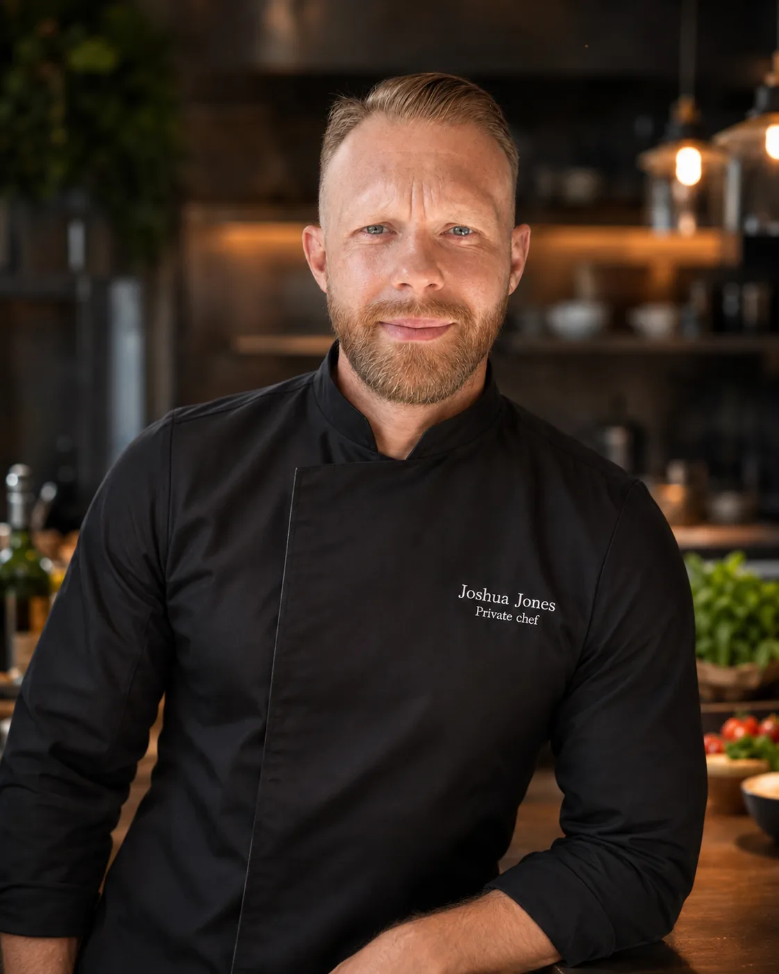 Chef Joshua Jones in his chef coat