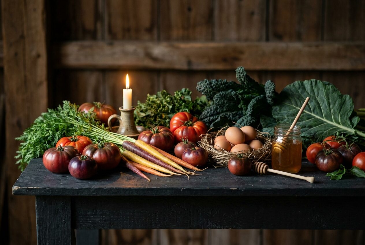 Heirloom Tennessee produce, herbs, and honey from RC Farms and Queen Bee